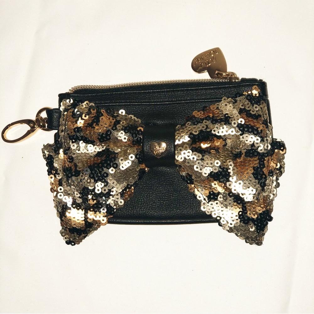 Betsey Johnson sequin bow wallet
